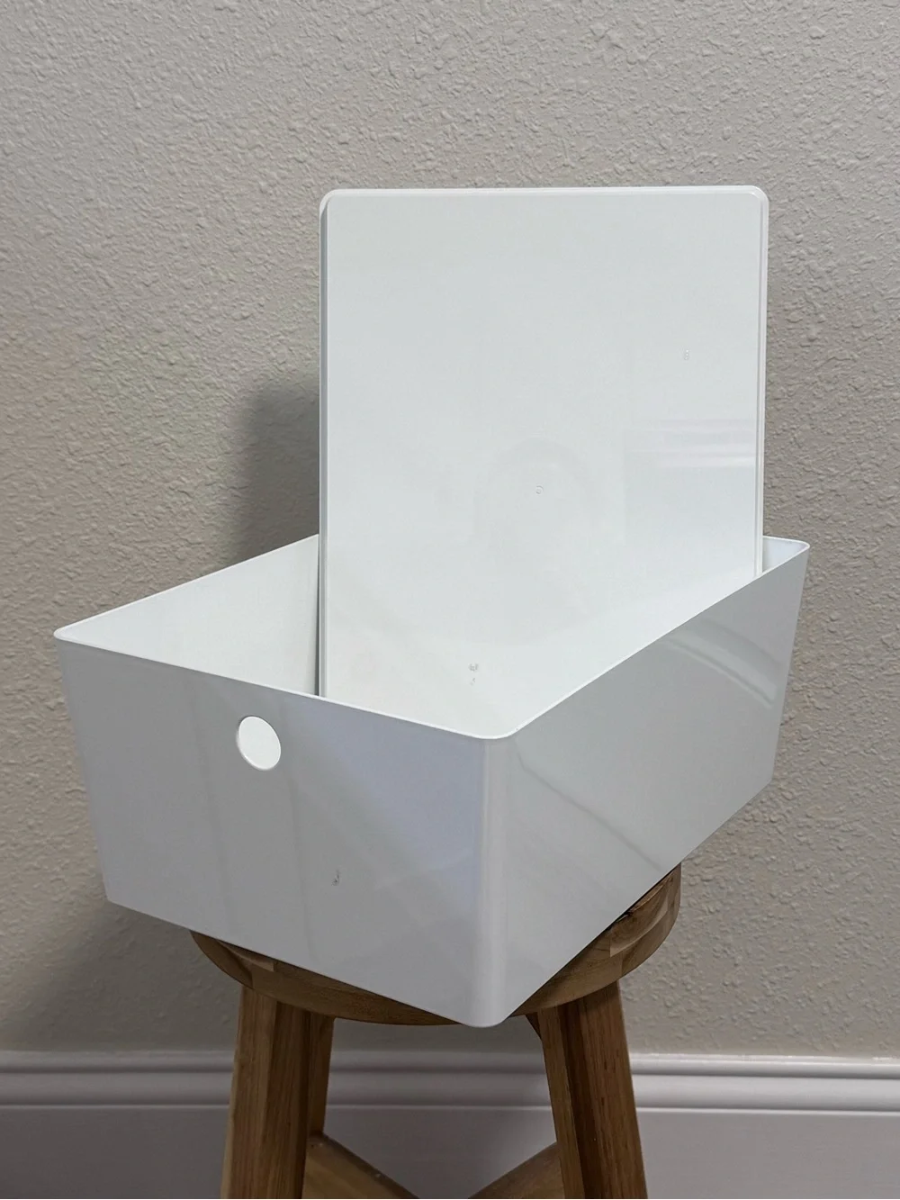 IKEA KUGGIS Storage Box with Lid White Minimalist Home Office Organizer